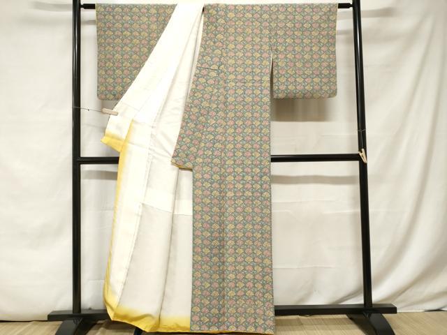 平和屋着物■上質な小紋　草花文　正絹　逸品　CABE7872ev