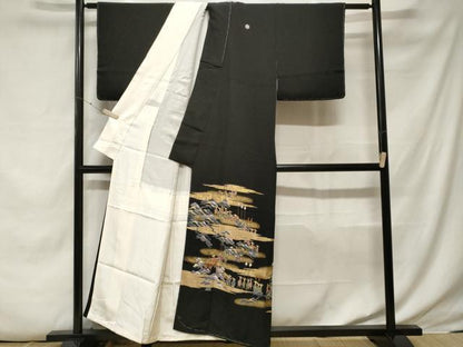 平和屋着物■豪華黒留袖　駒刺繍　大名行列　金彩　鈴乃屋扱い　正絹　逸品　未使用　CABE7880ev