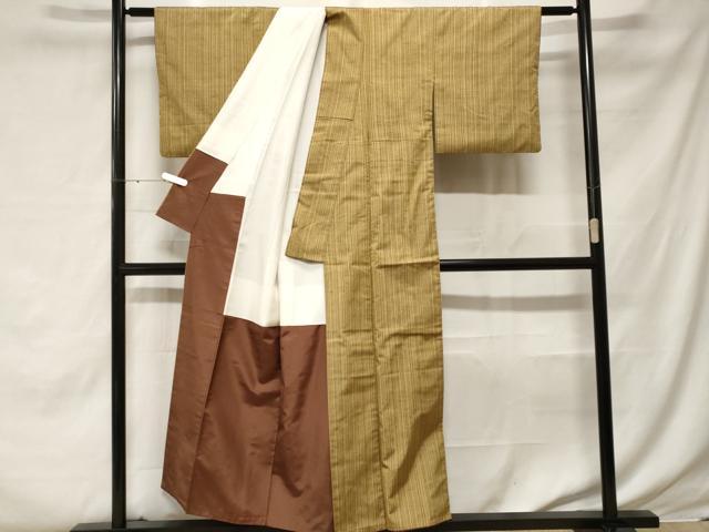 平和屋着物■上質な紬 縞 正絹 逸品 CABE7891ev