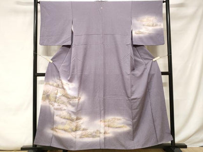 平和屋着物■訪問着　刺繍　流水白鷺文　暈し染め　金彩　正絹　逸品　CABE8411mev