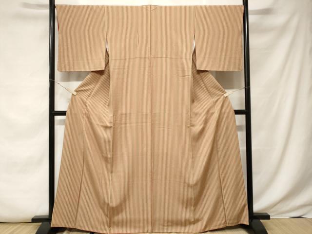 平和屋着物■上質な小紋　縞　正絹　逸品　CABE7906ev