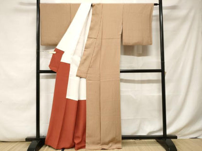 平和屋着物■上質な小紋　縞　正絹　逸品　CABE7906ev