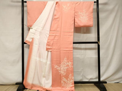 平和屋着物■訪問着　刺繍　草花文　正絹　逸品　CABE7917ev