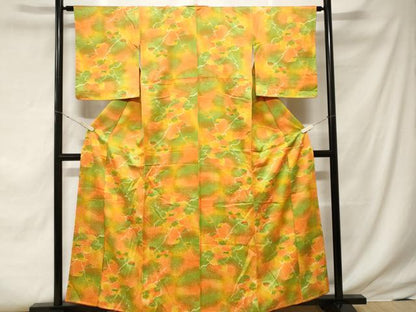 平和屋着物■上質な小紋 枝花文 暈し染め 正絹 逸品 CABE7929ev