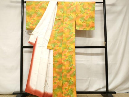 平和屋着物■上質な小紋 枝花文 暈し染め 正絹 逸品 CABE7929ev