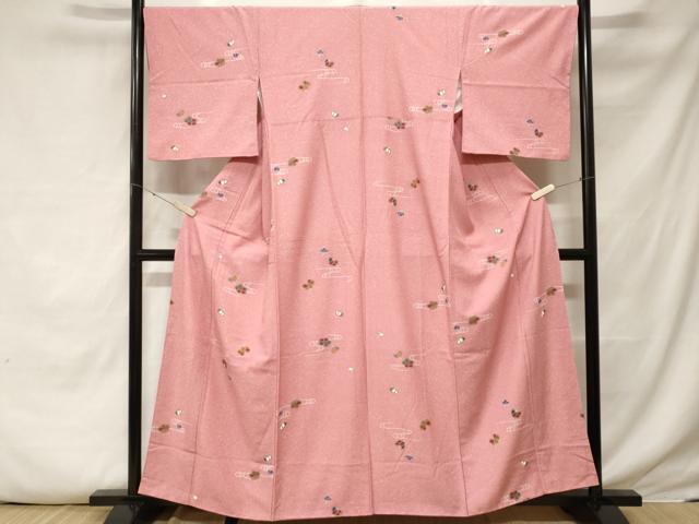 平和屋着物■小紋 流水舞花文 金彩 洗える着物 CABE7934ev