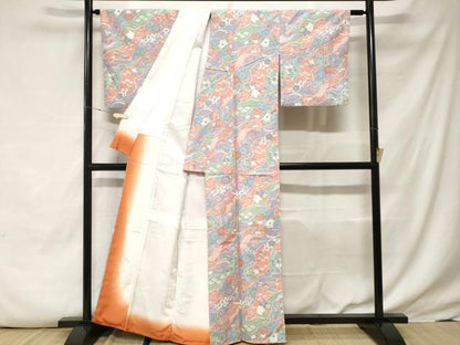 平和屋着物■小紋　道長芝草花文　洗える着物　CABE7940ev