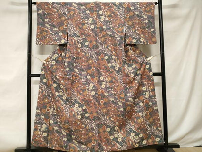 平和屋着物■小紋　道長草花文　洗える着物　CABE7977ev