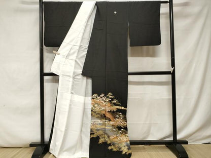 平和屋着物■豪華黒留袖 駒刺繍 御所解文 暈し染め 金彩 正絹 逸品 CABE7992ev