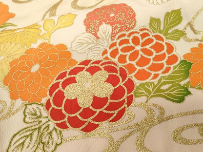 平和屋着物■豪華振袖 駒刺繍 流水草花文 暈し染め 金彩 正絹 逸品 CABE7996ev