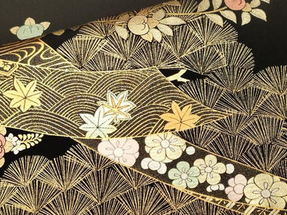 平和屋着物■豪華黒留袖 駒刺繍 短冊枝花文 暈し染め 金彩 やまと誂製 正絹 逸品 CABE8000ev