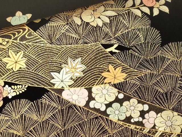 平和屋着物■豪華黒留袖 駒刺繍 短冊枝花文 暈し染め 金彩 やまと誂製 正絹 逸品 CABE8000ev