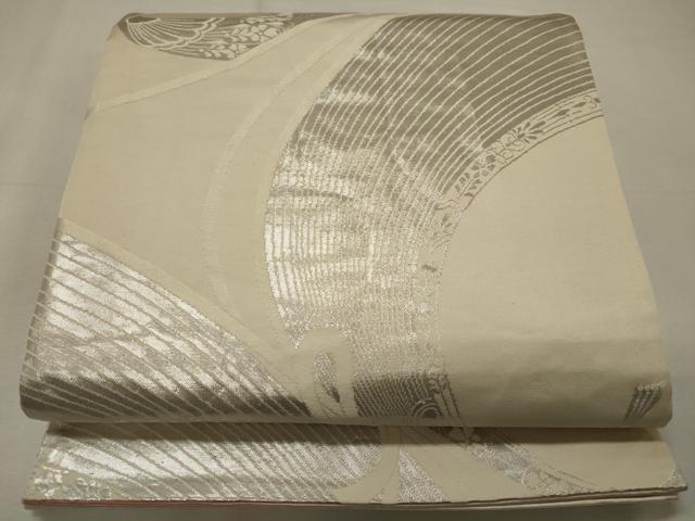 平和屋着物◎両面　六通柄袋帯　唐織　孔雀文　金銀糸　正絹　逸品　CABE8019oy