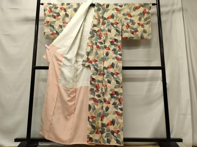 平和屋着物■上質な小紋 舞葉文 正絹 逸品 CABE8045oy