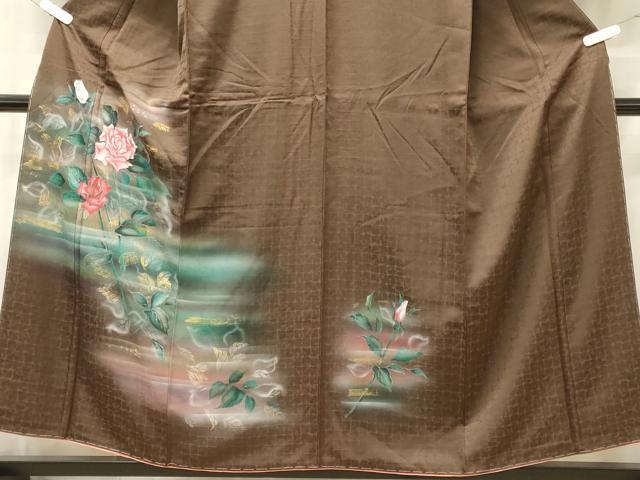 平和屋着物■訪問着 手描き 薔薇 暈し染め 金銀彩 正絹 逸品 未使用 CABE8047oy