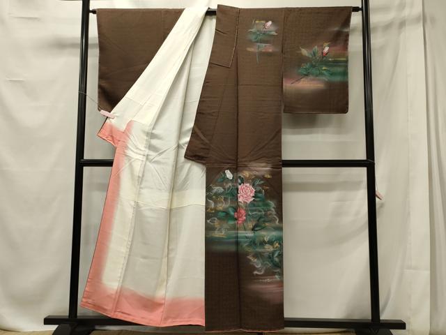 平和屋着物■訪問着 手描き 薔薇 暈し染め 金銀彩 正絹 逸品 未使用 CABE8047oy