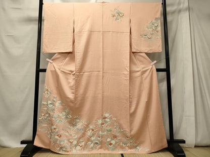 平和屋着物■訪問着 刺繍 草花文 正絹 逸品 CABE8050oy