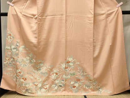 平和屋着物■訪問着 刺繍 草花文 正絹 逸品 CABE8050oy