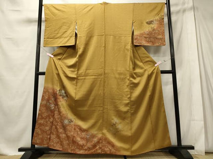 平和屋着物■訪問着　刺繍　地紙草花文　暈し染め　金銀彩　鈴乃屋扱い　正絹　逸品　CABE8067oy