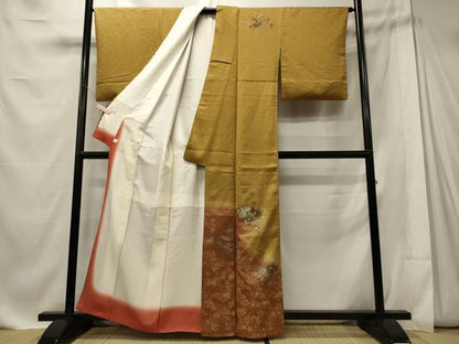 平和屋着物■訪問着　刺繍　地紙草花文　暈し染め　金銀彩　鈴乃屋扱い　正絹　逸品　CABE8067oy