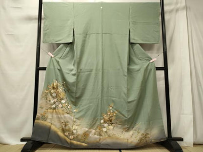 平和屋着物■豪華色留袖　御所車花松文　暈し染め　金銀彩　正絹　逸品　CABE8070oy