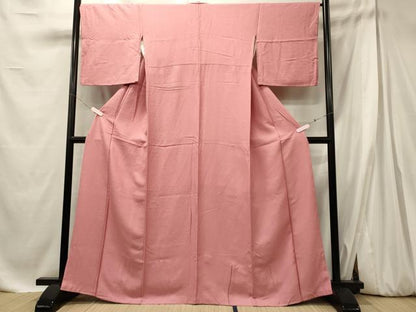 平和屋着物■上質な色無地　紅梅色　正絹　逸品　CABE8071oy