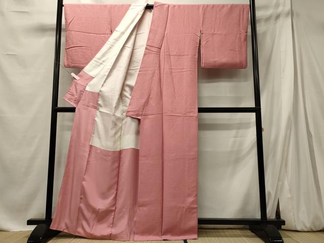 平和屋着物■上質な色無地　紅梅色　正絹　逸品　CABE8071oy