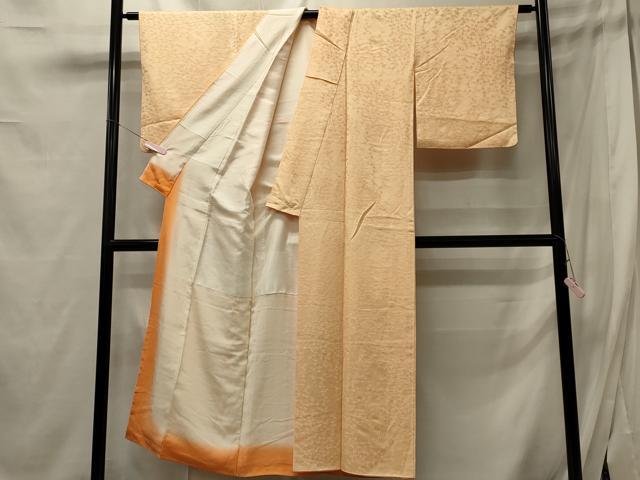 平和屋着物■上質な色無地 枝花地紋 雄黄色 正絹 逸品 CABE8077oy