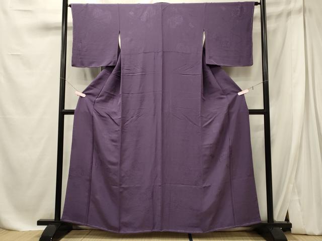 平和屋着物■上質な色無地 鼓花地紋 桑の実色 正絹 逸品 未使用 CABE8085oy