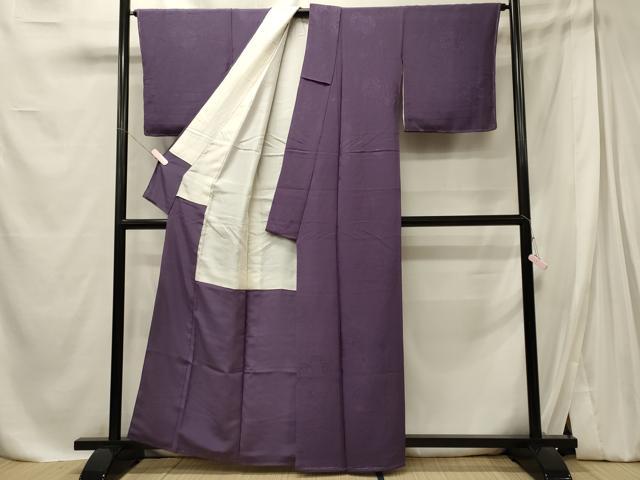 平和屋着物■上質な色無地 鼓花地紋 桑の実色 正絹 逸品 未使用 CABE8085oy