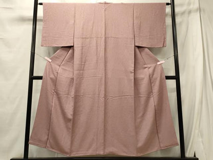 平和屋着物■上質な色無地　薄柿色　正絹　逸品　CABE8087oy