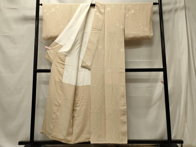 平和屋着物■上質な色無地 破れ色紙地紋 肌色 正絹 逸品 CABE8090oy