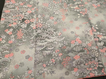 平和屋着物■上質な小紋　草花松文　暈し染め　正絹　逸品　CABE8093oy