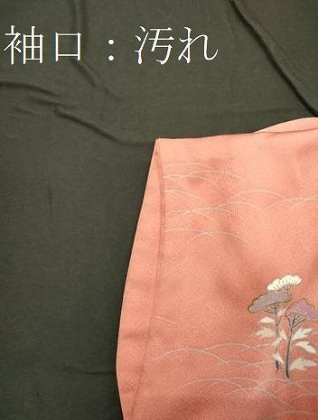 平和屋着物■訪問着　芝草花文　暈し染め　金彩　正絹　逸品　CABE8101oy