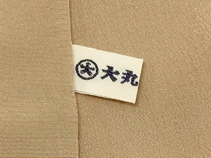 平和屋着物■上質な色無地 芝枝葉地紋 白茶色 大丸扱い 正絹 逸品 CABE8110oy
