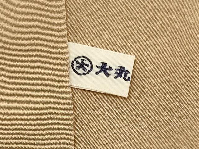 平和屋着物■上質な色無地 芝枝葉地紋 白茶色 大丸扱い 正絹 逸品 CABE8110oy