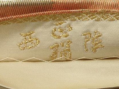 平和屋着物◎六通柄袋帯　草葉文　金銀糸　引箔　正絹　逸品　CABE8131oy