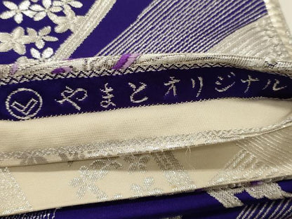 平和屋着物◎両面　全通柄袋帯　唐織　やまとオリジナル　蝶のロンド　銀糸　正絹　逸品　CABE8188oy