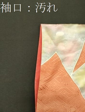 平和屋着物■小振袖 二尺袖 切り嵌め草花丸文 地紋起こし 暈し染め 正絹 逸品 CABE8265oy