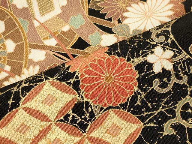 平和屋着物■豪華黒留袖 駒刺繍 御所車花唐草松文 金彩 正絹 逸品 CABE8368oy