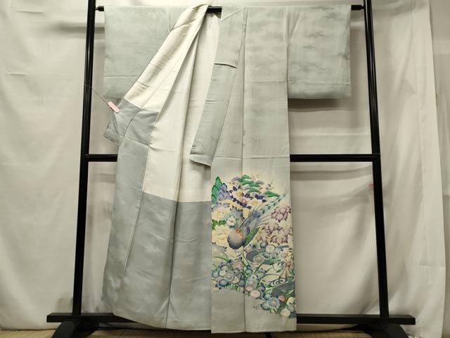 平和屋着物■豪華色留袖 駒刺繍 流水尾長鳥花文 暈し染め 金銀彩 正絹 逸品 CABE8373oy