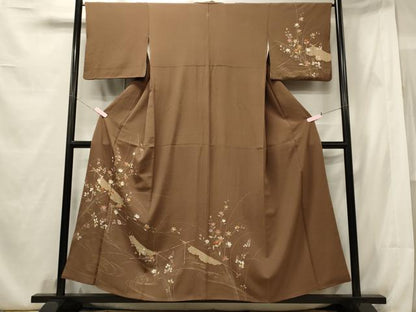 平和屋着物■訪問着 駒刺繍 流水草花文 金彩 正絹 逸品 CABE8374oy