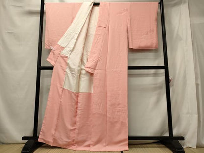 平和屋着物■無地絵羽訪問着 風景草木地紋 珊瑚色 正絹 逸品 CABE8377oy