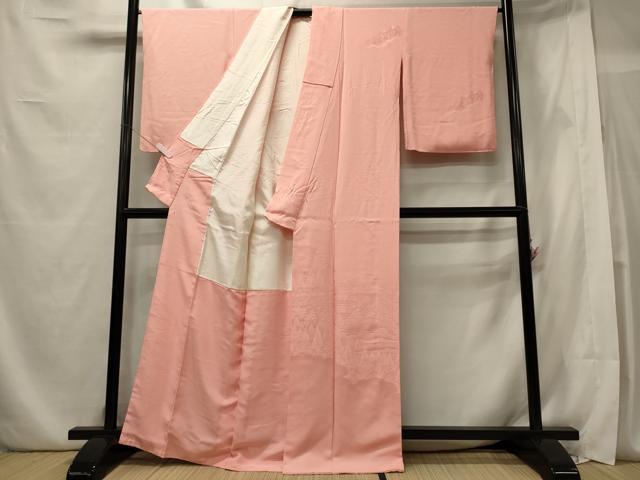 平和屋着物■無地絵羽訪問着 風景草木地紋 珊瑚色 正絹 逸品 CABE8377oy
