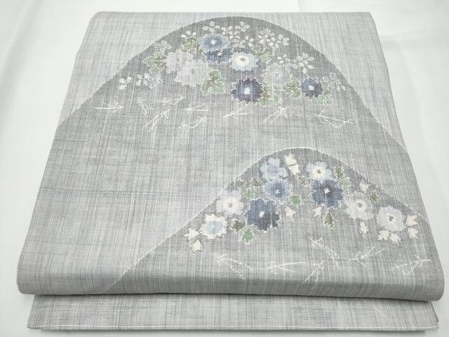 平和屋着物●全通柄袋帯　紬地　遠山舞花文　正絹　逸品　CABE8445hy 平和屋着物○全通柄袋帯 紬地 遠山舞花文 正絹 逸品 CABE8445hy
