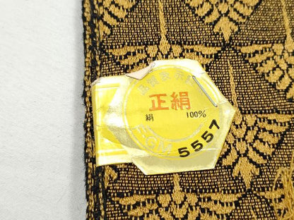 平和屋着物●男性　角帯　鱗飛鶴文　正絹　逸品　CABE8461hy