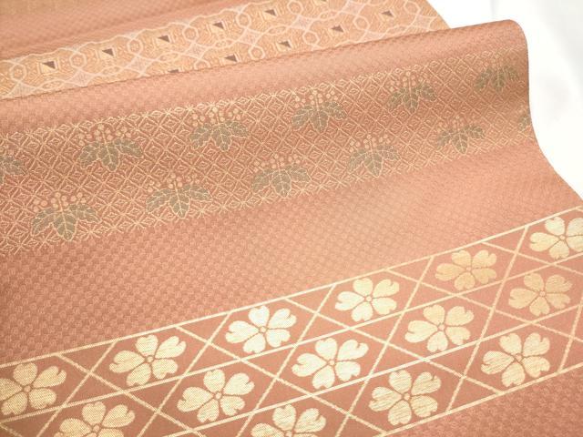 平和屋着物●西陣　川島織物　全通柄　本袋帯　横段花唐草文　金糸　正絹　逸品　CABE8478hy 平和屋着物○西陣 川島織物 全通柄 本袋帯 横段花唐草文 金糸 正絹