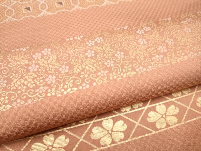 平和屋着物●西陣　川島織物　全通柄　本袋帯　横段花唐草文　金糸　正絹　逸品　CABE8478hy
