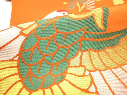 平和屋着物●西陣　川島織物　六通柄　本袋帯　飛鶴文　金糸　正絹　逸品　CABE8480hy