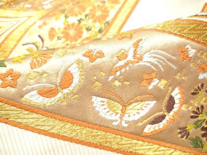 平和屋着物●西陣　河合美術織物謹製　六通柄袋帯　唐織　藤の木錦　正絹　逸品　CABE8481hy